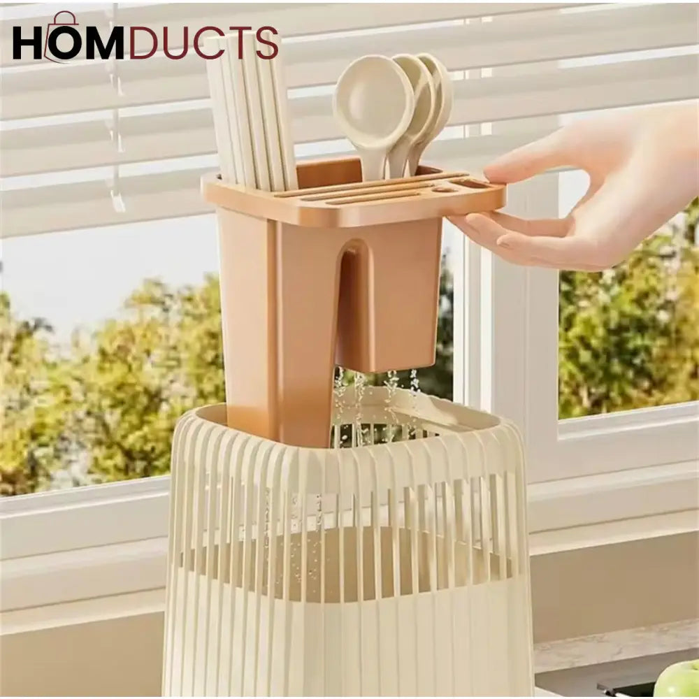 Durable Rotating Kitchen Counter Spoon and Knife Holder