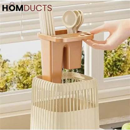 Durable Rotating Kitchen Counter Spoon and Knife Holder