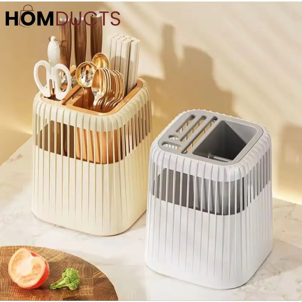 Durable Rotating Kitchen Counter Spoon and Knife Holder