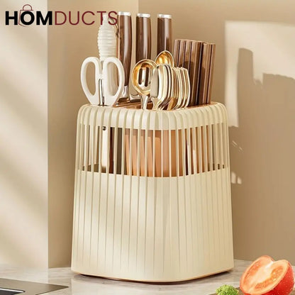 Durable Rotating Kitchen Counter Spoon and Knife Holder