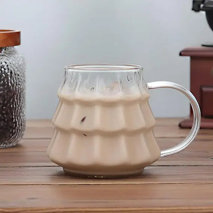 Durable Transparent Glass Coffee Mug with Handle - Easy Clean, Large Capacity