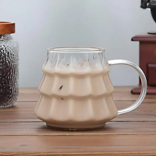 Durable Transparent Glass Coffee Mug with Handle - Easy Clean, Large Capacity
