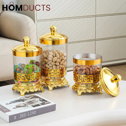 Elegant Acrylic Candy Jar Set - 3 Piece Transparent Treat Storage