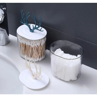 Elegant Acrylic Multifunctional Swab & Jewelry Organizer Storage Box
