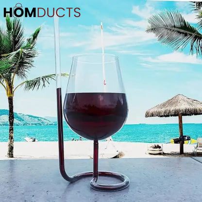 Elegant Cocktail Glass with Straw: The Perfect Wine & Cocktail Companion