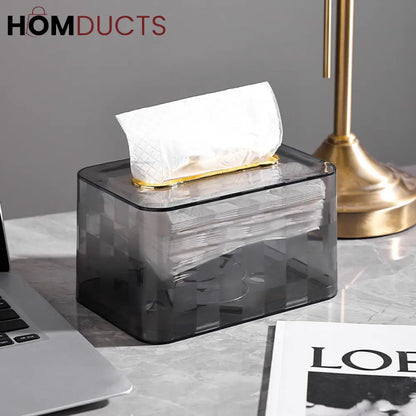 Elegant Desktop Tissue Box Cover Dispenser - Stylish Napkin Holder for Cafe & Bedroom