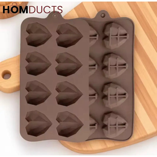 Elegant Diamond Heart Silicone Chocolate Mold for DIY Baking