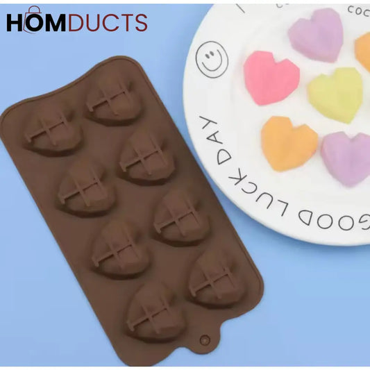 Elegant Diamond Heart Silicone Chocolate Mold for DIY Baking