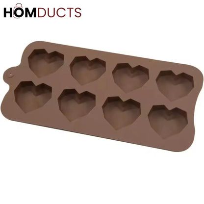 Elegant Diamond Heart Silicone Chocolate Mold for DIY Baking