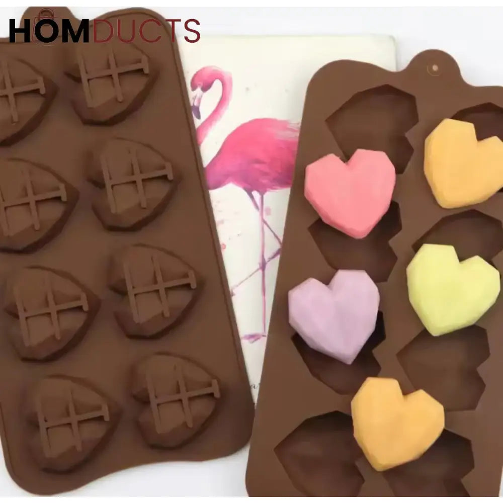 Elegant Diamond Heart Silicone Chocolate Mold for DIY Baking