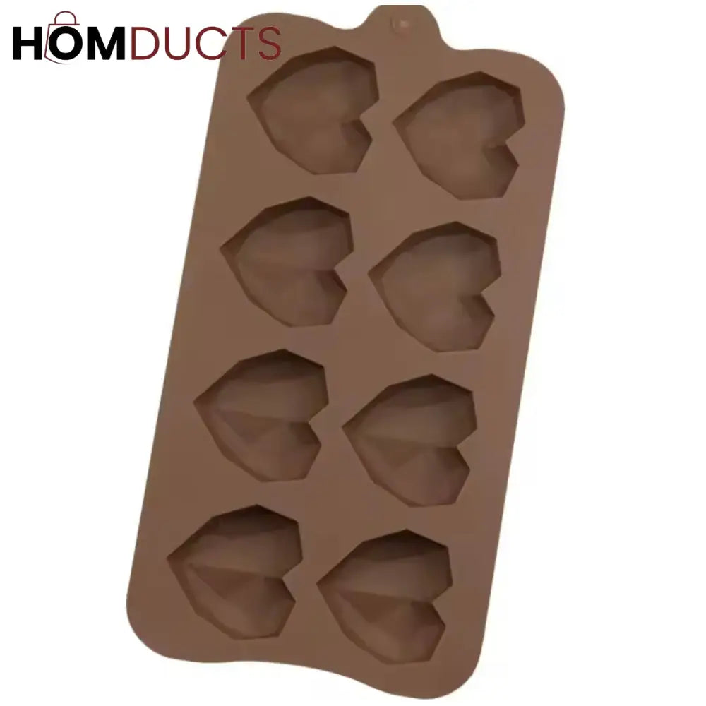 Elegant Diamond Heart Silicone Chocolate Mold for DIY Baking