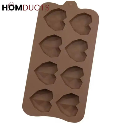 Elegant Diamond Heart Silicone Chocolate Mold for DIY Baking