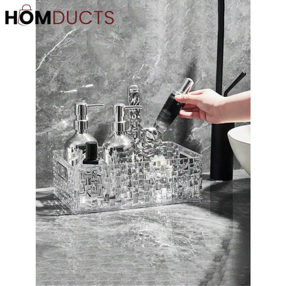 Elegant Glacier Pattern Makeup and Perfume Organizer Basket