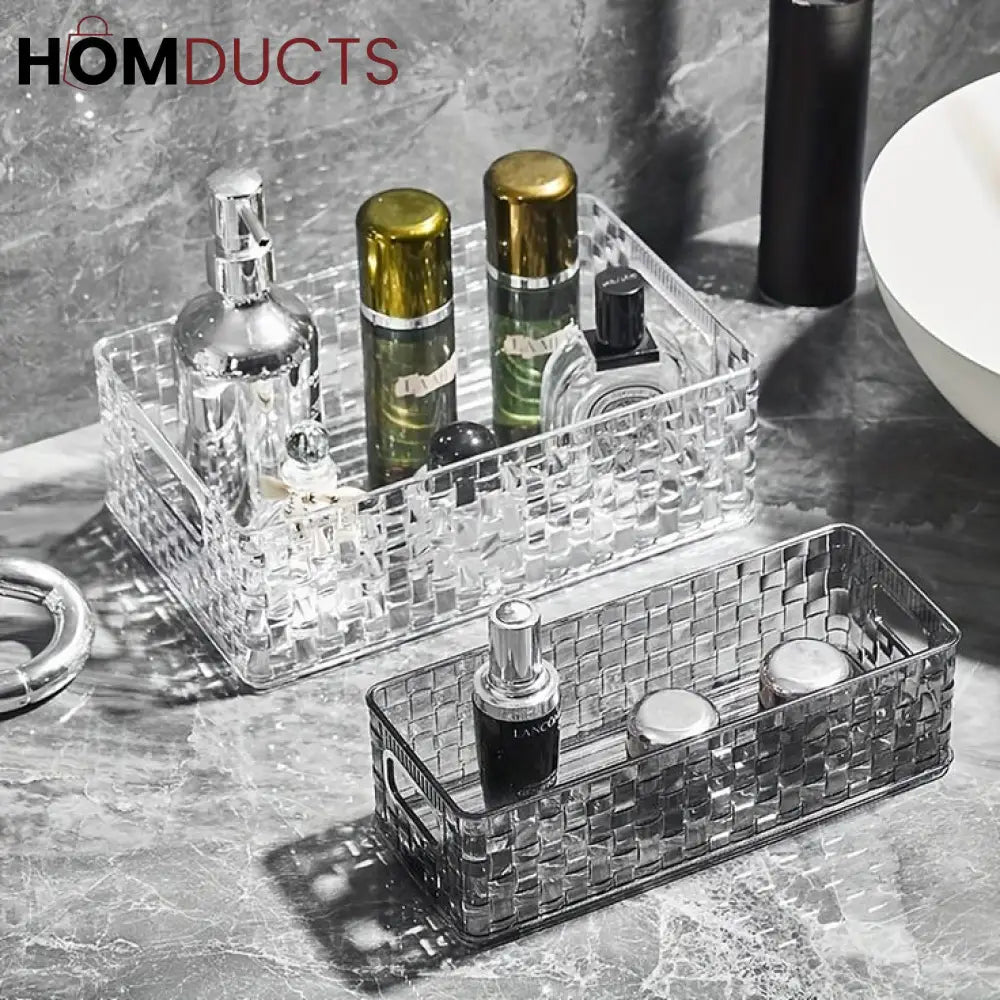 Elegant Glacier Pattern Makeup and Perfume Organizer Basket