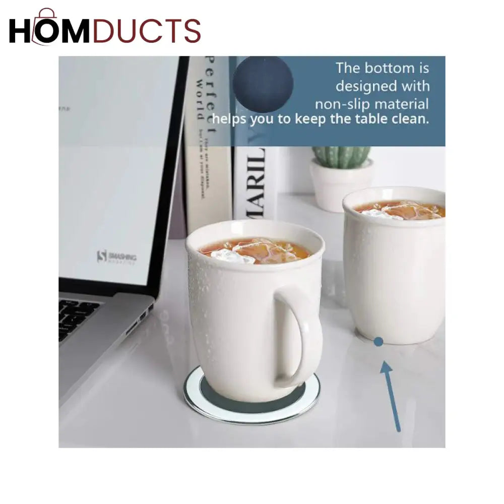 Elegant Leather Coaster Set with Metal Holder - Set of 6