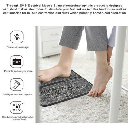 EMS Foot Massager Pad Improve Blood Circulation Relieve Ache Pain USB Rechargeable