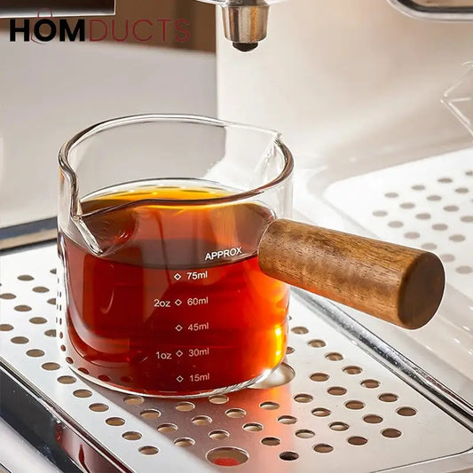 Espresso Measuring Cup With Wooden Handle
