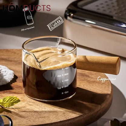 Espresso Measuring Cup With Wooden Handle