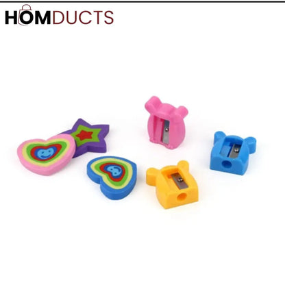 Fancy Eraser Plus Sharpener Set
