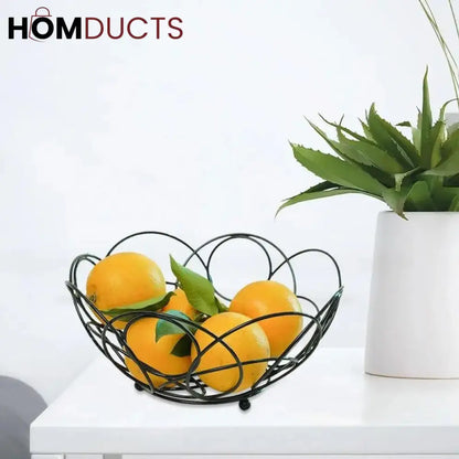 Floral Iron Fruit And Vegetable Basket