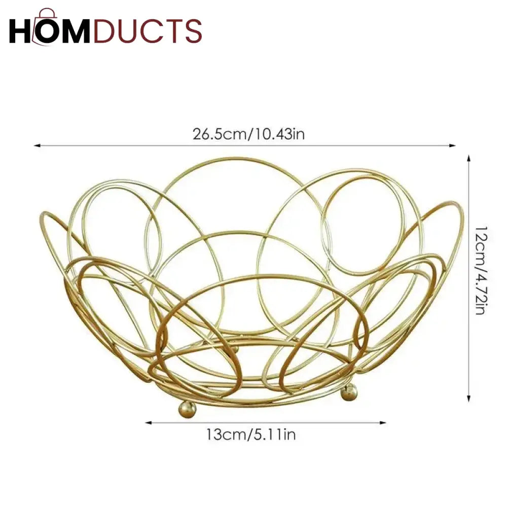 Floral Iron Fruit And Vegetable Basket