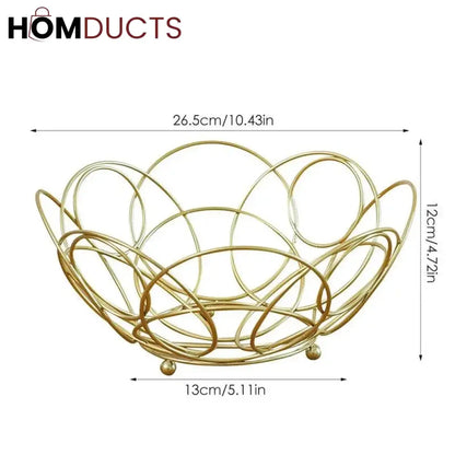 Floral Iron Fruit And Vegetable Basket