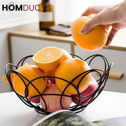 Floral Iron Fruit And Vegetable Basket