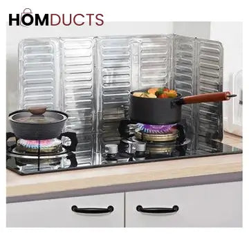 Foldable Aluminum Stove Splatter Guard – Oil Splash Shield for Cooking, Frying & Kitchen Heat Insulation