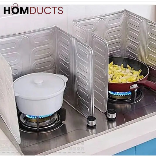 Foldable Aluminum Stove Splatter Guard – Oil Splash Shield for Cooking, Frying & Kitchen Heat Insulation