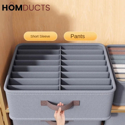 Foldable Closet Drawer Organizer with Handles – 16-Grid Fabric Storage Box for Jeans, Pants & Clothes