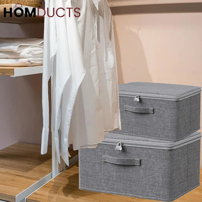 Luxury Foldable Fabric Storage Box with Lid – Premium Closet & Home Organizer | Homducts.pk