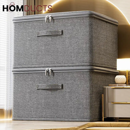 Luxury Foldable Fabric Storage Box with Lid – Premium Closet & Home Organizer | Homducts.pk