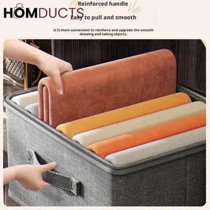Luxury Foldable Fabric Storage Box with Lid – Premium Closet & Home Organizer | Homducts.pk