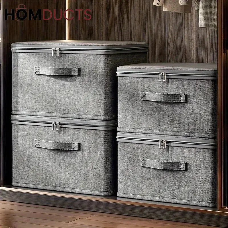 Luxury Foldable Fabric Storage Box with Lid – Premium Closet & Home Organizer | Homducts.pk