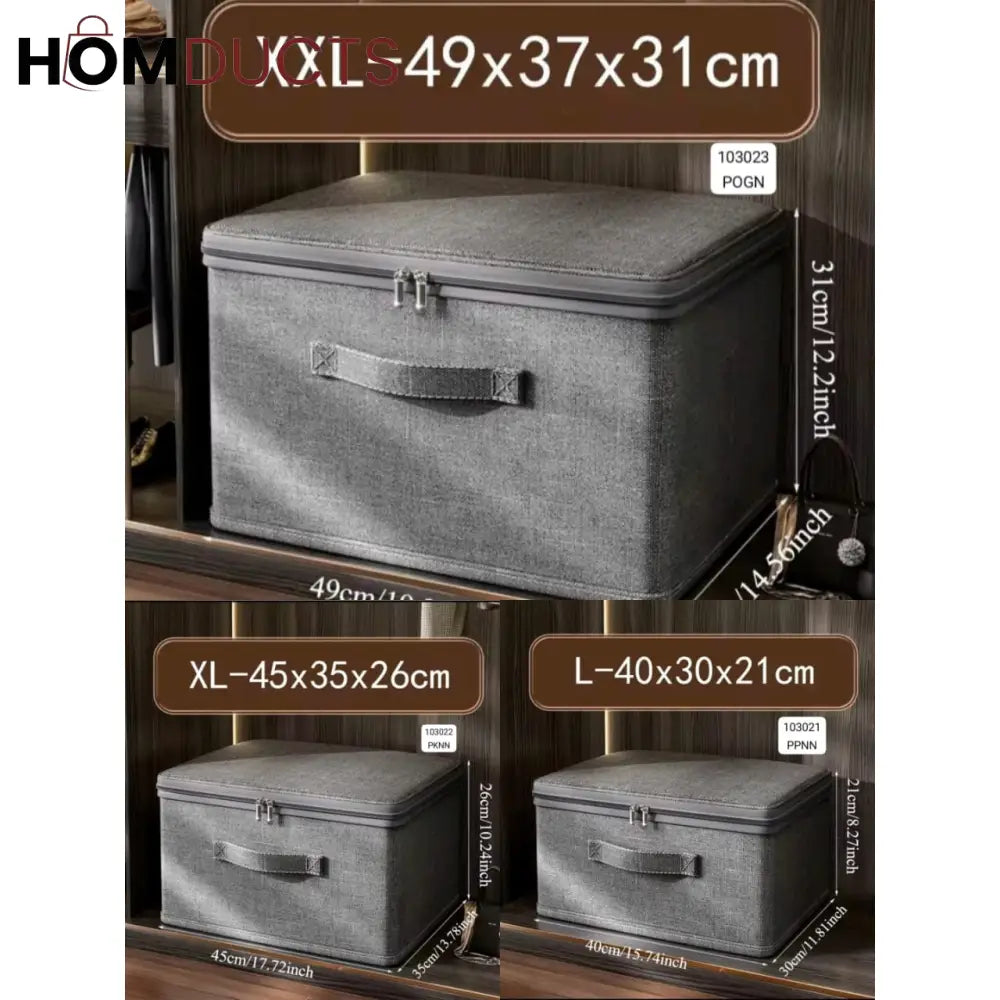 Luxury Foldable Fabric Storage Box with Lid – Premium Closet & Home Organizer | Homducts.pk