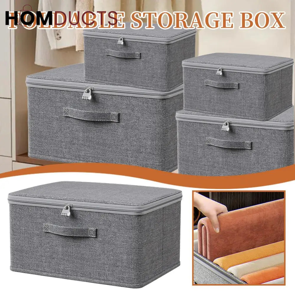 Luxury Foldable Fabric Storage Box with Lid – Premium Closet & Home Organizer | Homducts.pk