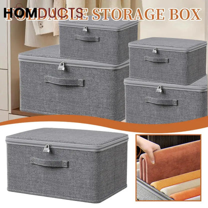 Luxury Foldable Fabric Storage Box with Lid – Premium Closet & Home Organizer | Homducts.pk