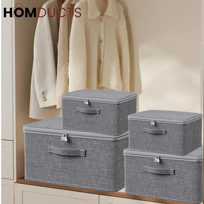 Luxury Foldable Fabric Storage Box with Lid – Premium Closet & Home Organizer | Homducts.pk