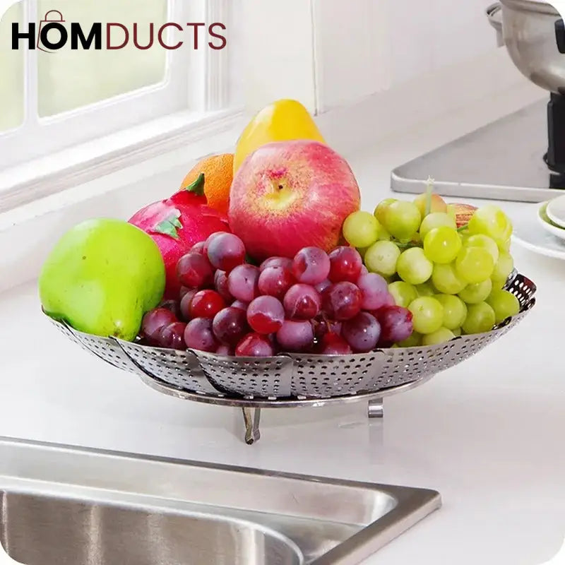 Folding Stainless Steel Steaming Tray