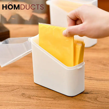 Fridge Organizer Bins with Lids – Stackable Storage Containers for Cheese, Sauce Packets & Snacks