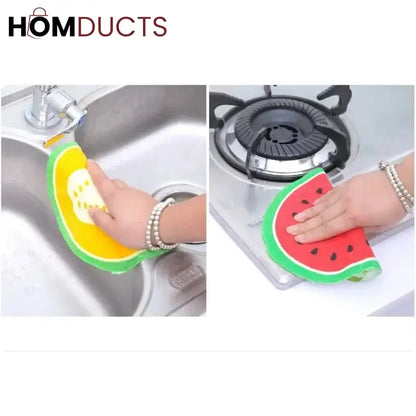 Fruit Pattern Kitchen Cleaning Towel (4pcs)