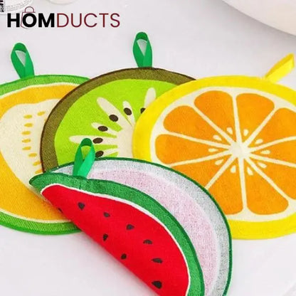 Fruit Pattern Kitchen Cleaning Towel (4pcs)