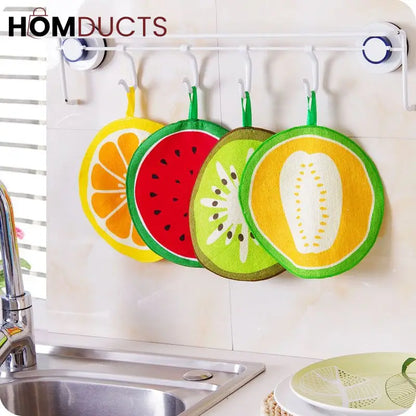 Fruit Pattern Kitchen Cleaning Towel (4pcs)