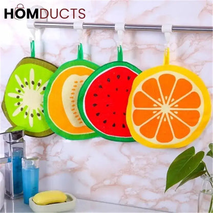 Fruit Pattern Kitchen Cleaning Towel (4pcs)