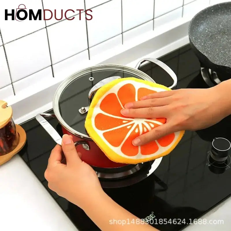 Fruit Pattern Kitchen Cleaning Towel (4pcs)