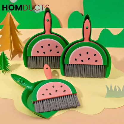 Fruit Style Mini Dustpan & Brush Set – Watermelon, Lemon & Kiwi Design
