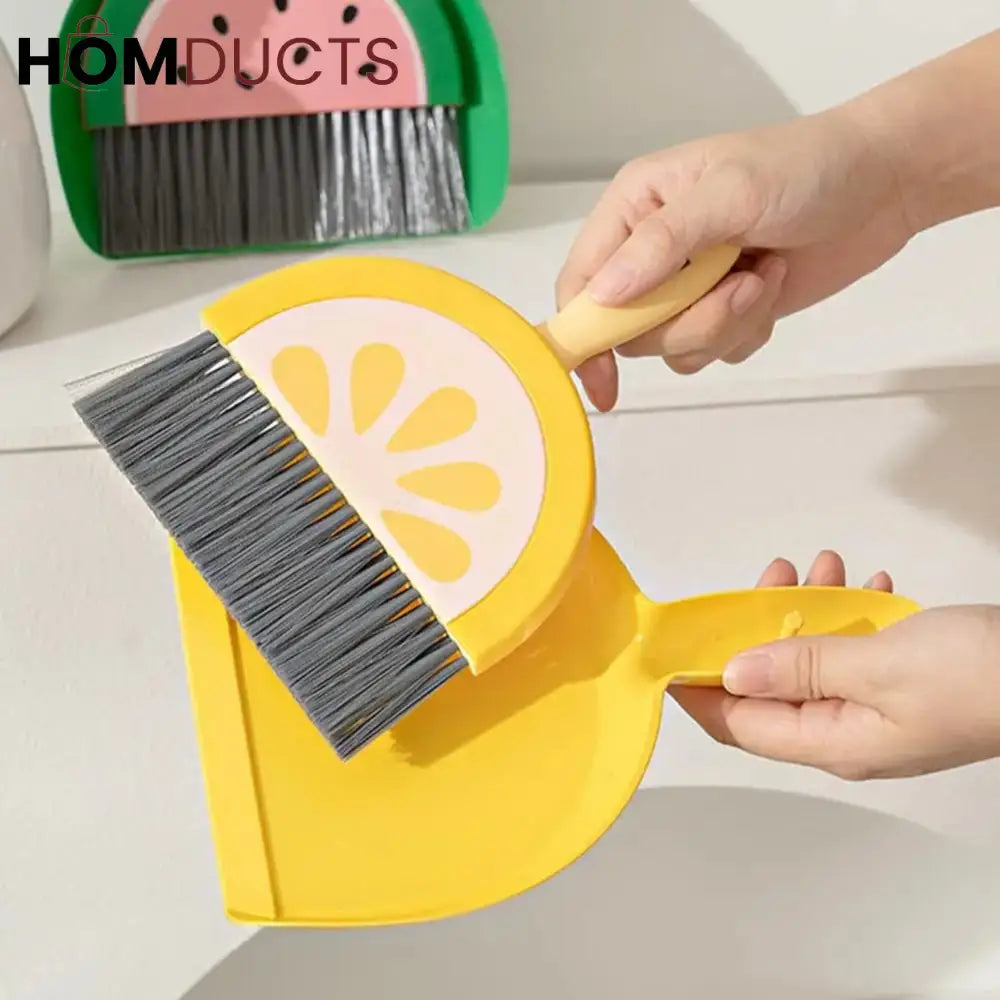 Fruit Style Mini Dustpan & Brush Set – Watermelon, Lemon & Kiwi Design