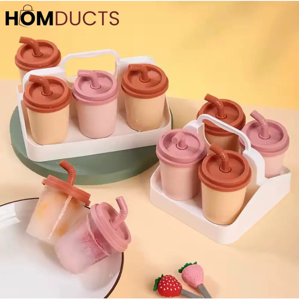Fun Milk Tea Cup Ice Mold - Create Creative Popsicles!