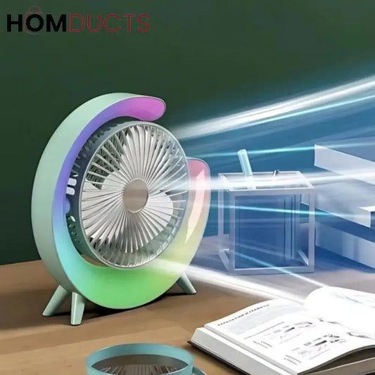 G Shape RGB Lightening Rechargeable Fan