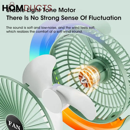 G Shape RGB Lightening Rechargeable Fan